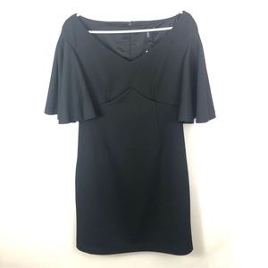 New With Tags Trina Turk Black V-Neck Flutter Sleeve Shift Dress Size 8